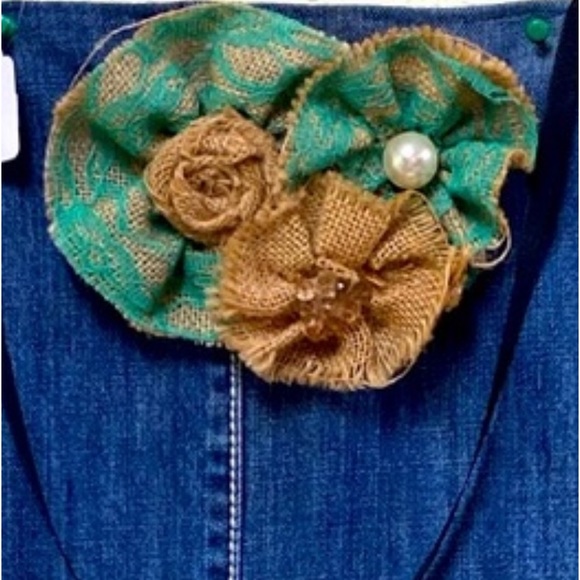 Women’s blue-jean shiny apron - Picture 2 of 5